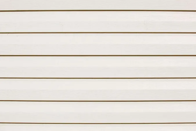 Close view of white lap siding